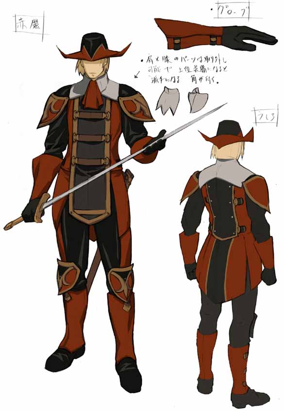 WE ARE VANA'DIEL 官方 Red Mage Warlock's Armor 设定图
